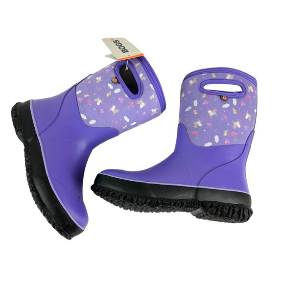 BOGS Grasp Pegasus Youth Size 4 Classic Waterproof Snow Boot Purple Unicorn NEW - Picture 2 of 10